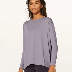 Lululemon Back In Action top in Lavender Grey